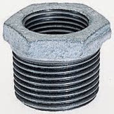 Georg Fischer Malleable Iron Fitting Reducer Bush, 1/2 in BSPT Male (Connection 1), 1/4 in BSPP Female (Connection 2)