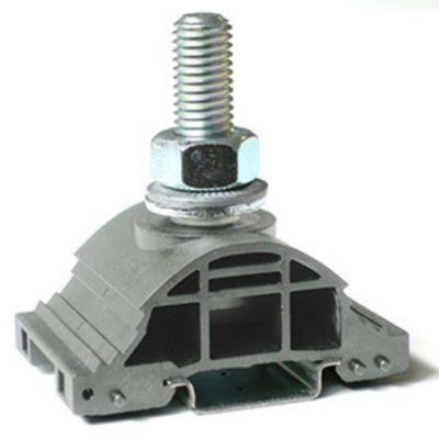 RS PRO Grey DIN Rail Terminal Block, 240mm², 1-Level, Bolt Termination