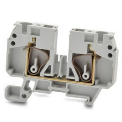 RS PRO Grey Feed Through Terminal Block, 6mm², 1-Level, Spring Termination