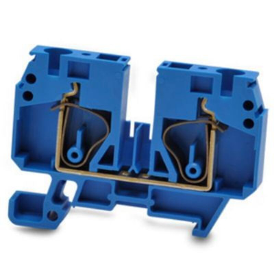 RS PRO Blue Feed Through Terminal Block, 6mm², 1-Level, Spring Termination