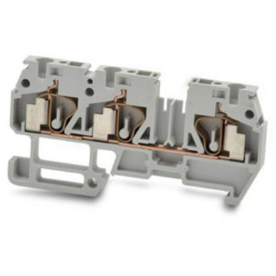 RS PRO Grey Feed Through Terminal Block, 2.5mm², 1-Level, Spring Termination