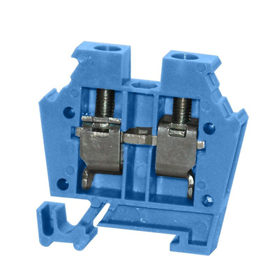 RS PRO Blue Feed Through Terminal Block, 4mm², 1-Level, Cage Clamp Termination