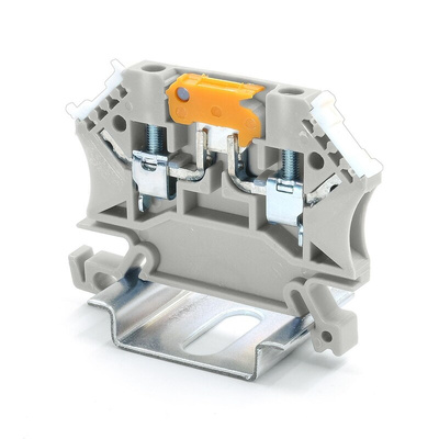 RS PRO Grey Disconnect Terminal Block, 2.5mm², 2-Level, Cage Clamp Termination