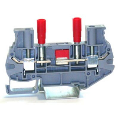RS PRO Grey Disconnect Terminal Block, 6mm², 1-Level, Cage Clamp Termination