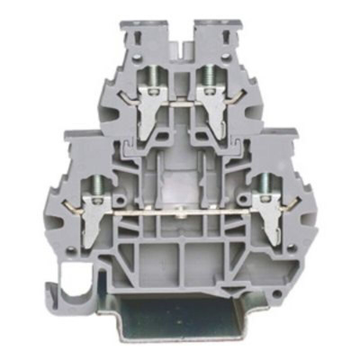 RS PRO Grey Feed Through Terminal Block, 4mm², 2-Level, Clamp Termination