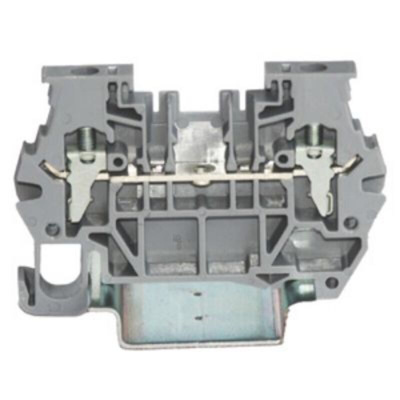 RS PRO Grey Feed Through Terminal Block, 4mm², 1-Level, Clamp Termination