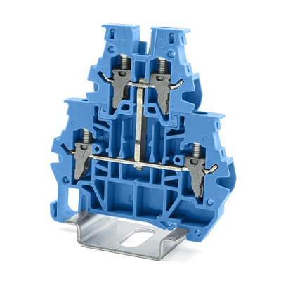 RS PRO Blue Disconnect Terminal Block, 4mm², 1-Level, Clamp Termination