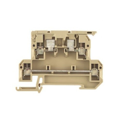 Weidmuller KDKS Series Brown Fused DIN Rail Terminal, 4mm², Double-Level, Screw Termination, Fused
