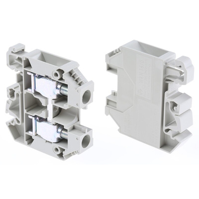 RS PRO Grey Feed Through Terminal Block, 16mm², Single-Level, Screw Termination