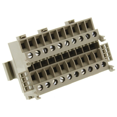 RS PRO Grey Feed Through Terminal Block, 0.5 → 2.5mm², Screw Termination