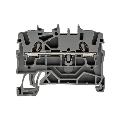 Wago TOPJOB S, 2002 Series Grey Feed Through Terminal Block, 2.5mm², Single-Level, Push-In Cage Clamp Termination,