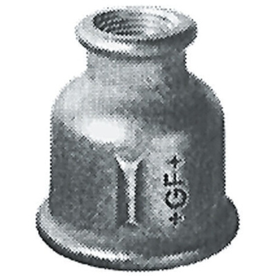 Georg Fischer Malleable Iron Fitting Reducer Socket, 3/8 in BSPP Female (Connection 1), 1/4 in BSPP Female (Connection