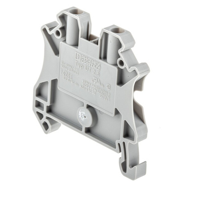 Phoenix Contact UT 2.5 Series Grey Feed Through Terminal Block, 0.14 → 4mm², Single-Level, Screw Termination,