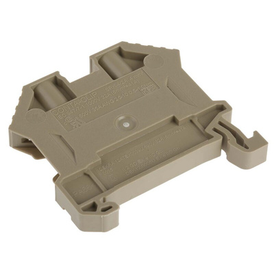 RS PRO Beige DIN Rail Terminal Block, 4mm², Single-Level, Screw Termination