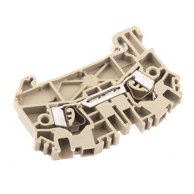 RS PRO Grey DIN Rail Terminal Block, 2.5mm², Single-Level, Spring Clamp Termination