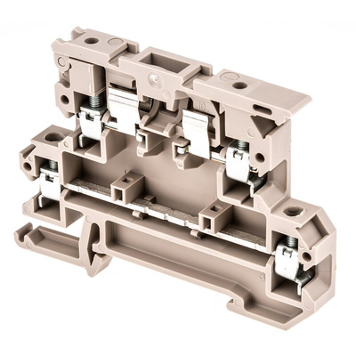 Weidmüller SAK Series Beige Fused DIN Rail Terminal, 0.5 → 4mm², Double-Level, Screw Termination, Fused