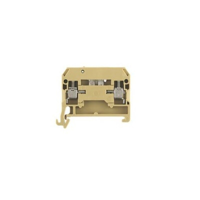 Weidmuller SAK Series Beige, Yellow DIN Rail Terminal Block, 4mm², 1-Level, Screw Termination