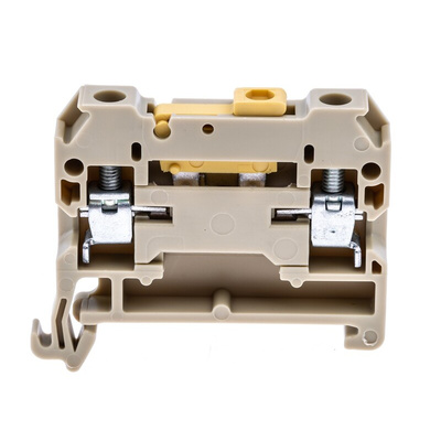 Weidmuller SAK Series Beige, Yellow DIN Rail Terminal Block, 4mm², 1-Level, Screw Termination