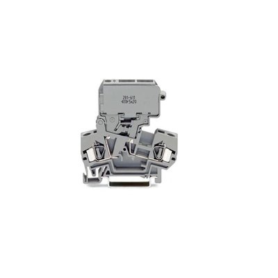 Wago 281 Series Grey Fuse Terminal Block, 4mm², Single-Level, Cage Clamp Termination, Fused