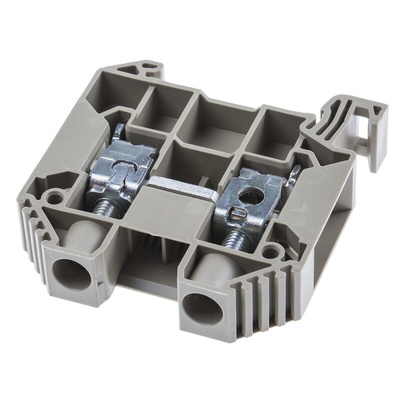 RS PRO Beige Feed Through Terminal Block, Single-Level, Screw Termination