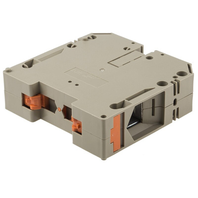 RS PRO Beige Feed Through Terminal Block, Double-Level, Screw Termination