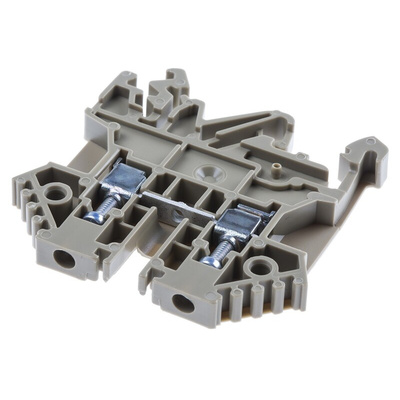 RS PRO Grey Feed Through Terminal Block, Single-Level, Screw Termination