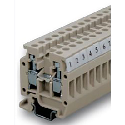 RS PRO DIN Rail Terminal Block, 4mm², Single-Level, Screw Termination