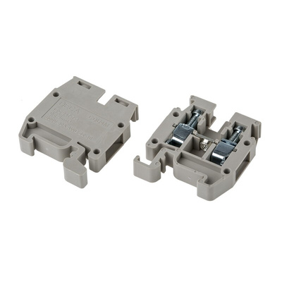 RS PRO DIN Rail Terminal Block, 4mm², Single-Level, Screw Termination