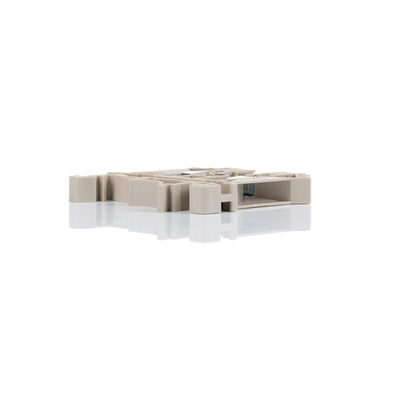 RS PRO Beige DIN Rail Terminal Block, 4mm², Single-Level, Screw Termination
