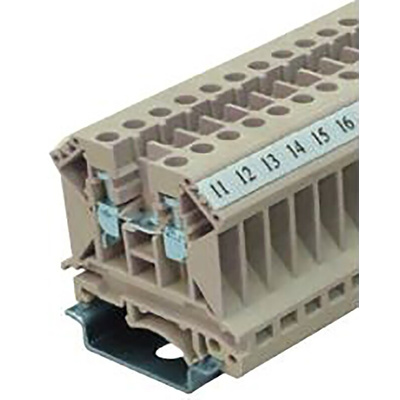 RS PRO DIN Rail Terminal Block, 4mm², Single-Level, Screw Termination