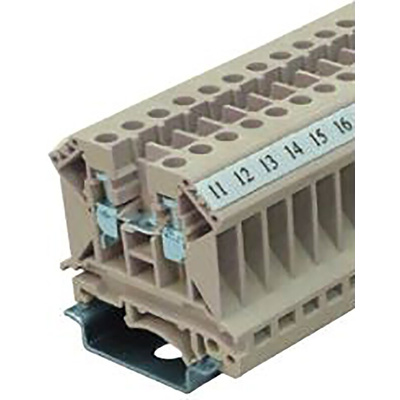 RS PRO DIN Rail Terminal Block, 4mm², Single-Level, Screw Termination