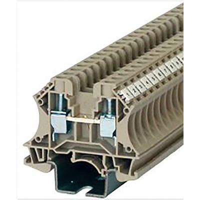 RS PRO DIN Rail Terminal Block, 6mm², Single-Level, Screw Termination