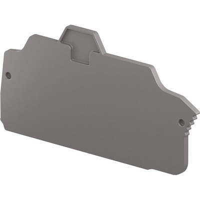 Entrelec End Section for Use with ZK10 PI-Spring Screwless Terminal Blocks, ZK10-PE PI-Spring Screwless Terminal