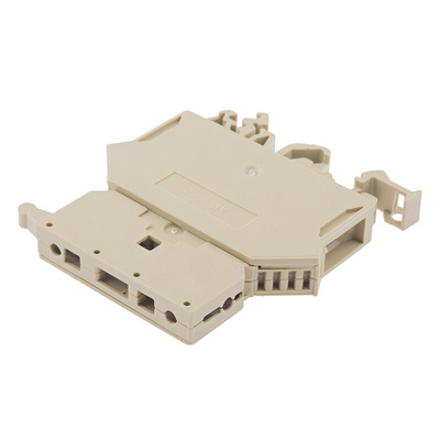 RS PRO Grey Fused DIN Rail Terminal, Single-Level, Screw Termination, Fused