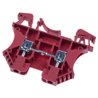 RS PRO Red DIN Rail Terminal Block, 2.5mm², Screw Termination
