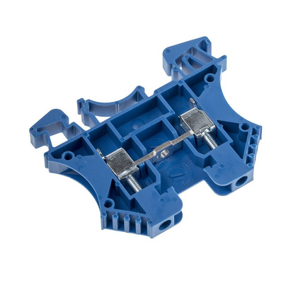 RS PRO Blue DIN Rail Terminal Block, 4mm², Screw Termination