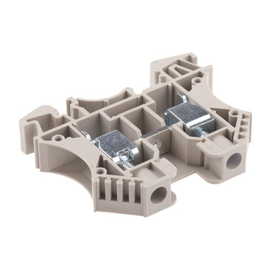 RS PRO Beige DIN Rail Terminal Block, 10mm², Screw Termination