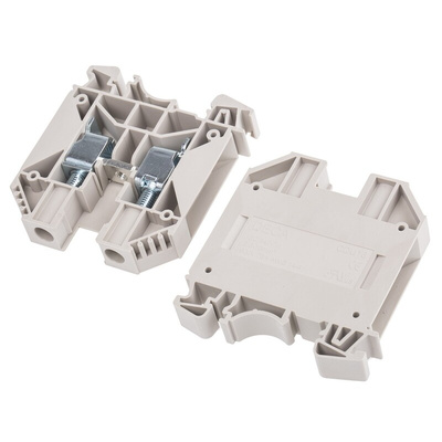 RS PRO Beige DIN Rail Terminal Block, 16mm², Screw Termination