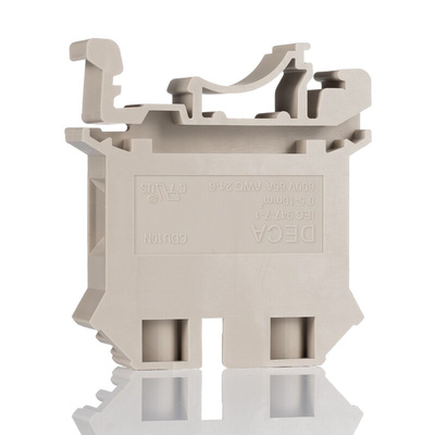 RS PRO Beige DIN Rail Terminal Block, 2.5mm², Screw Termination