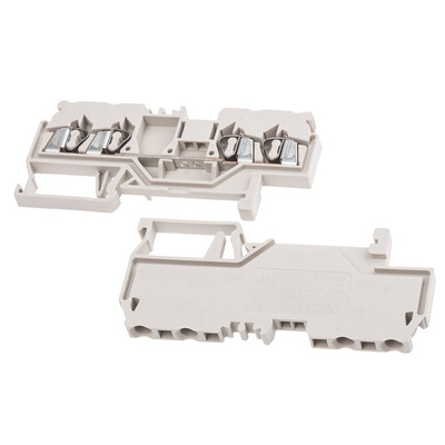 RS PRO Beige DIN Rail Terminal Block, 2.5mm², Spring Clamp Termination