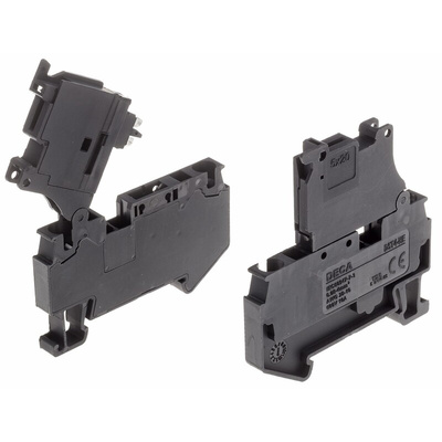 RS PRO Black Feed Through Terminal Block, 4mm²