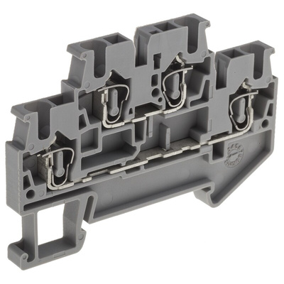 RS PRO Grey Double Level Terminal Block, 2.5mm², Double-Level