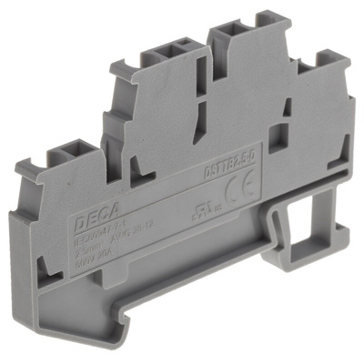 RS PRO Grey Double Level Terminal Block, 2.5mm², Double-Level