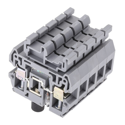 Entrelec MB Series Grey Fused DIN Rail Terminal, 10mm², Screw Termination, Fused