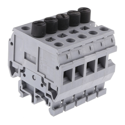 Entrelec MB Series Grey Fused DIN Rail Terminal, 10mm², Screw Termination, Fused