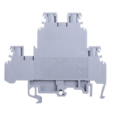 Entrelec SNA Series Grey DIN Rail Terminal Block, 4mm², Double-Level, Screw Termination