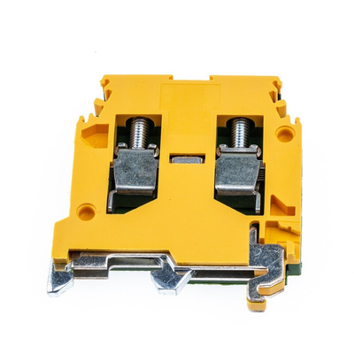 Entrelec SNA Series Green/Yellow Earth Terminal Block, 6mm², Single-Level, Screw Termination