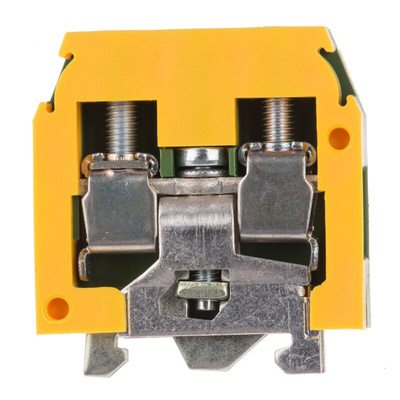 Entrelec SNA Series Green/Yellow DIN Rail Terminal Block, 4mm², Single-Level, Screw Termination