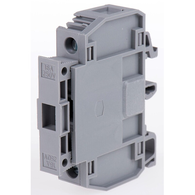 Entrelec M Series Grey Fused DIN Rail Terminal, 10mm², Screw Termination, Fused