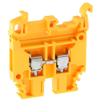 Entrelec SNA Series Yellow DIN Rail Terminal Block, 4mm², Single-Level, Screw Termination